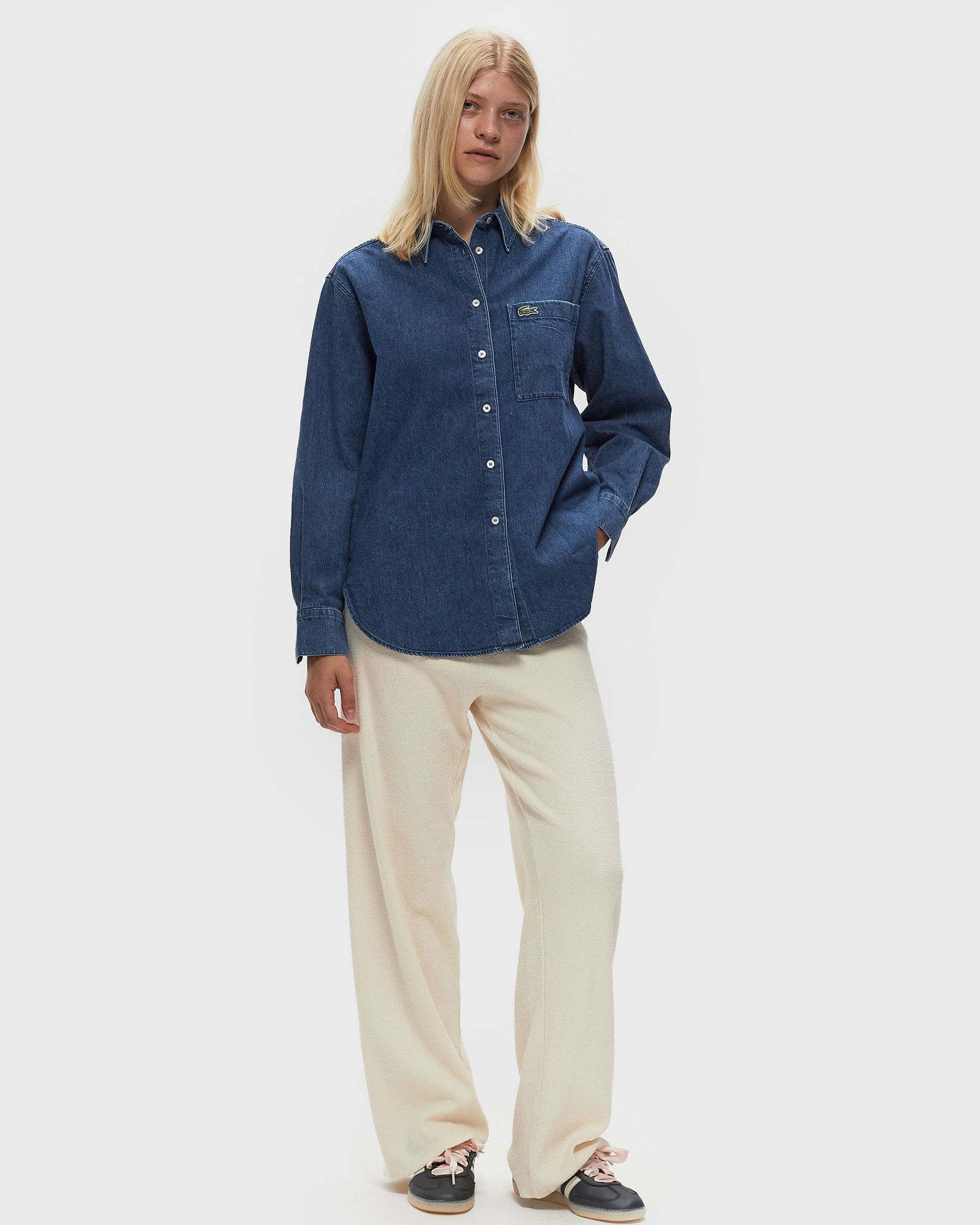 OVERSIZED DENIM BREAST POCKET SHIRT