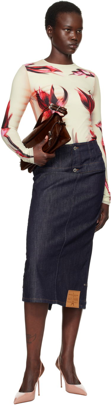 Sukňa Jean Paul Gaultier Jean Paul Gaultier 'The Inverted' Denim Midi Skirt Modrá | 25/33-F-JU146-D019-55, 3
