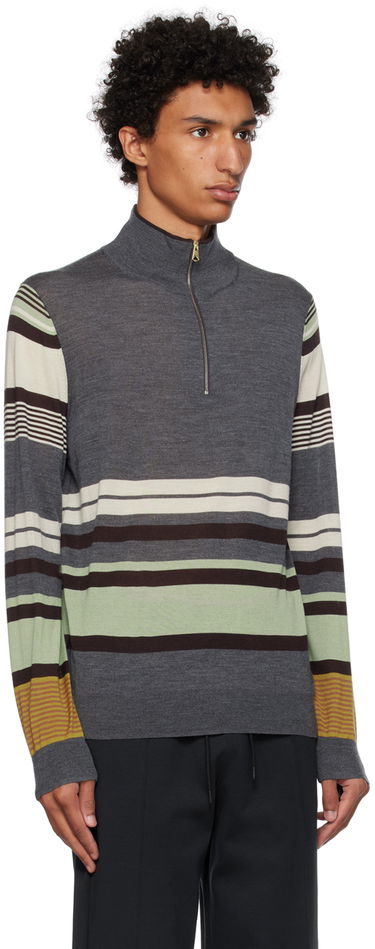 Sveter Paul Smith Paul Smith Striped Quarter-Zip Sweater Hnedá | M1R-264Y-L02081, 4