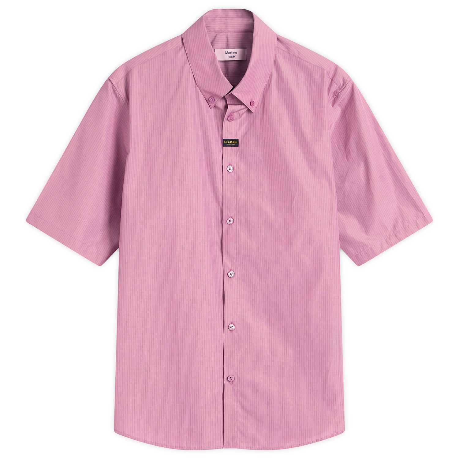 Košeľa Martine Rose Martine Rose Short Sleeve Striped Shirt, Size Large Ružová | 466WS22604-PRPBLK, 0