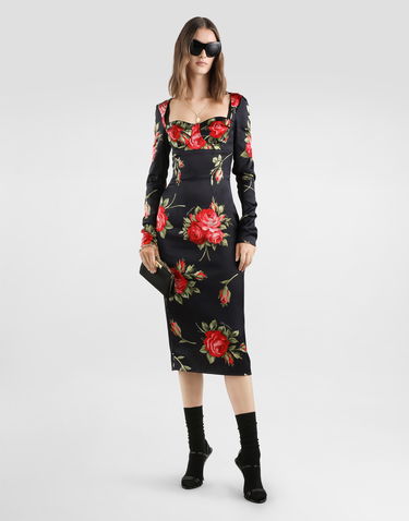 Šaty Dolce & Gabbana Rose Bouquet-print Sheath Dress Rôznofarebný | F610FTFSICDHN5ZN, 1