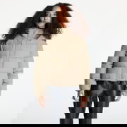 Jeans Logo Short Hooded Puffer Jacket Gray