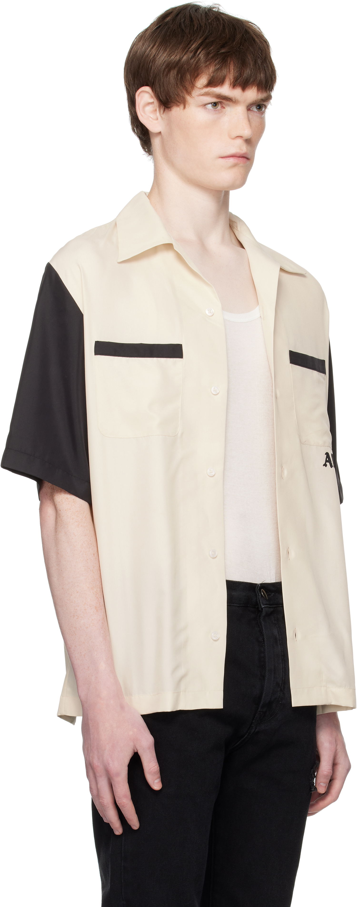 Košeľa AMIRI AMIRI 'Try It' Bowling Shirt Béžová | AMSTCA1149, 1