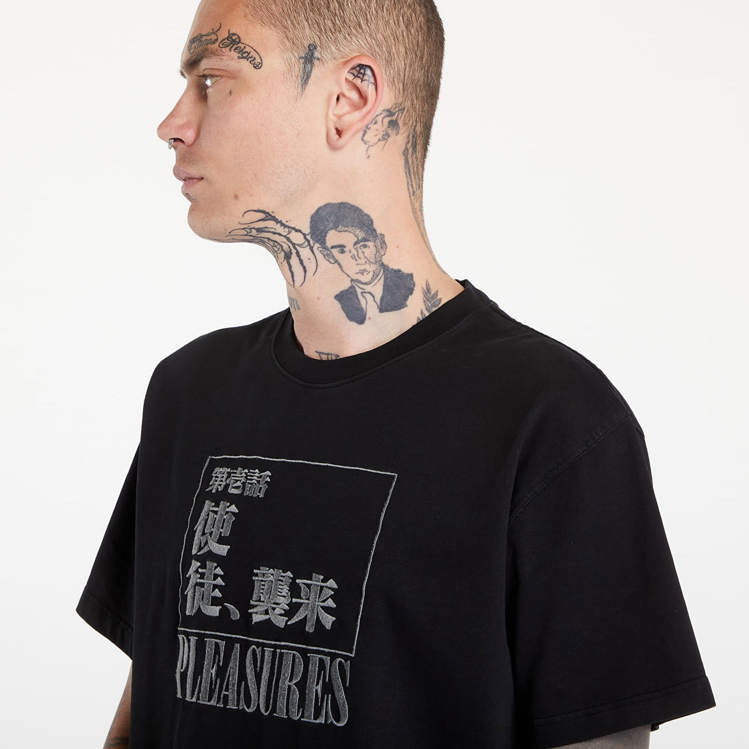 Tričko Pleasures Angel Attack Heavyweight Short Sleeve Tee Faded Black Čierna | P24E006 BLACK, 1