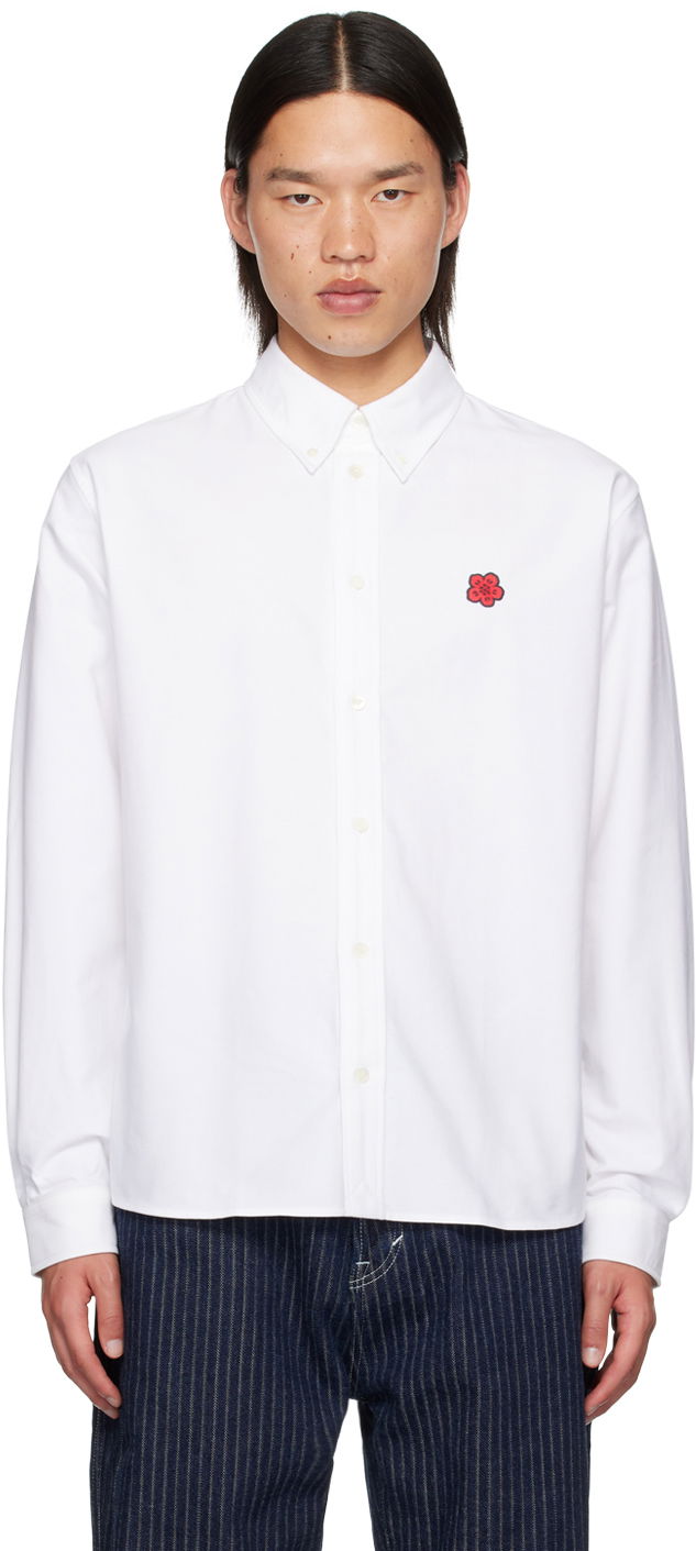 Košeľa KENZO Flower Embroidered Shirt Biela | FE65CH4109LO, 0