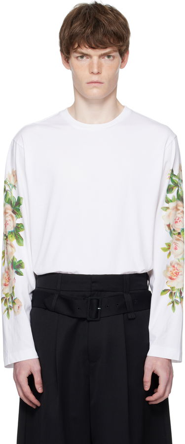 Tričko Simone Rocha Simone Rocha Rose Bouquet Long Sleeve T-shirt Biela | 5194P52-M 0569, 0