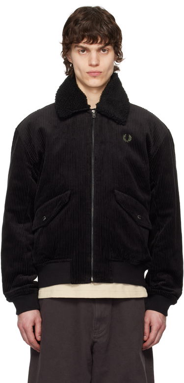 Bomber bunda Fred Perry Fred Perry Corduroy Bomber Jacket Čierna | J8567, 0