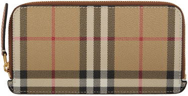 Peňaženka Burberry Check Zip Card Holder Béžová | 8073978, 0