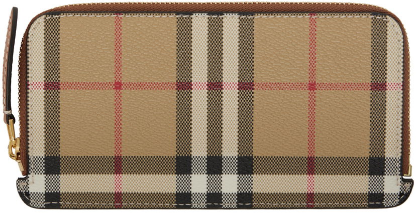 Peňaženka Burberry Check Zip Card Holder Béžová | 8073978