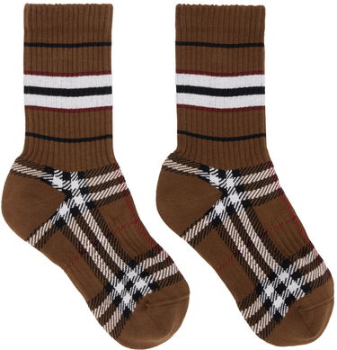 Ponožky Burberry Check Mashup Socks Hnedá | 8059188, 0