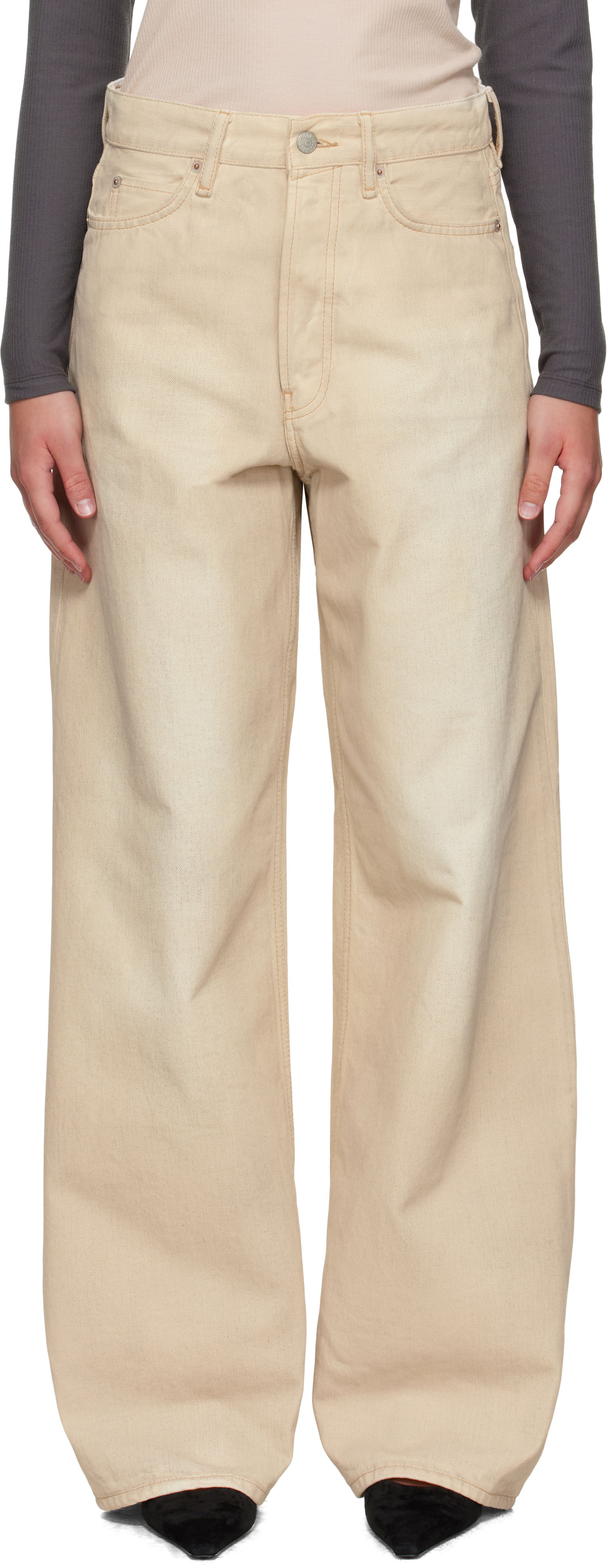 Džínsy Acne Studios Acne Studios 1981 Loose Fit Jeans Béžová | C00084-, 0