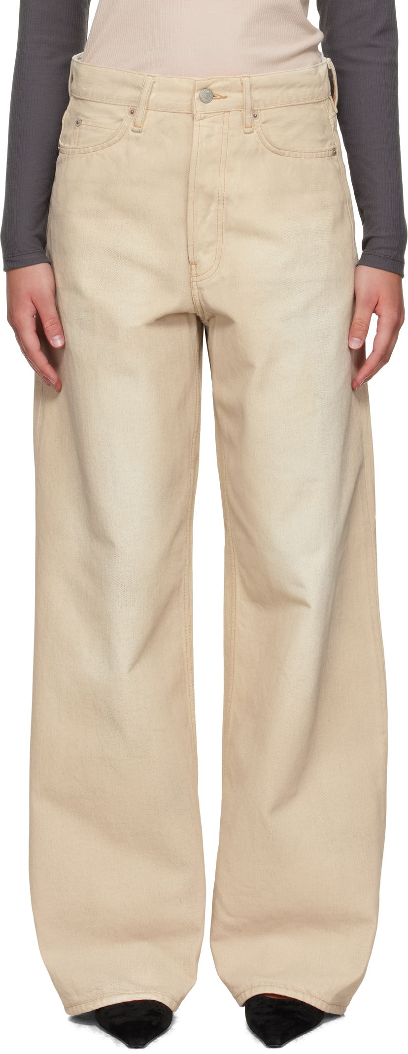 Džínsy Acne Studios Acne Studios 1981 Loose Fit Jeans Béžová | C00084-