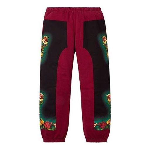 Tepláky Supreme Floral Print Sweatpants by Jean Paul Gaultier Vínová | SUP-SS19-791