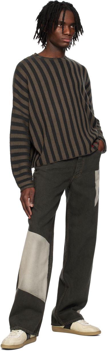 Sveter Eckhaus Latta Eckhaus Latta Striped Knit Sweater Hnedá | 8026-EL-PS25-B - BOG, 3