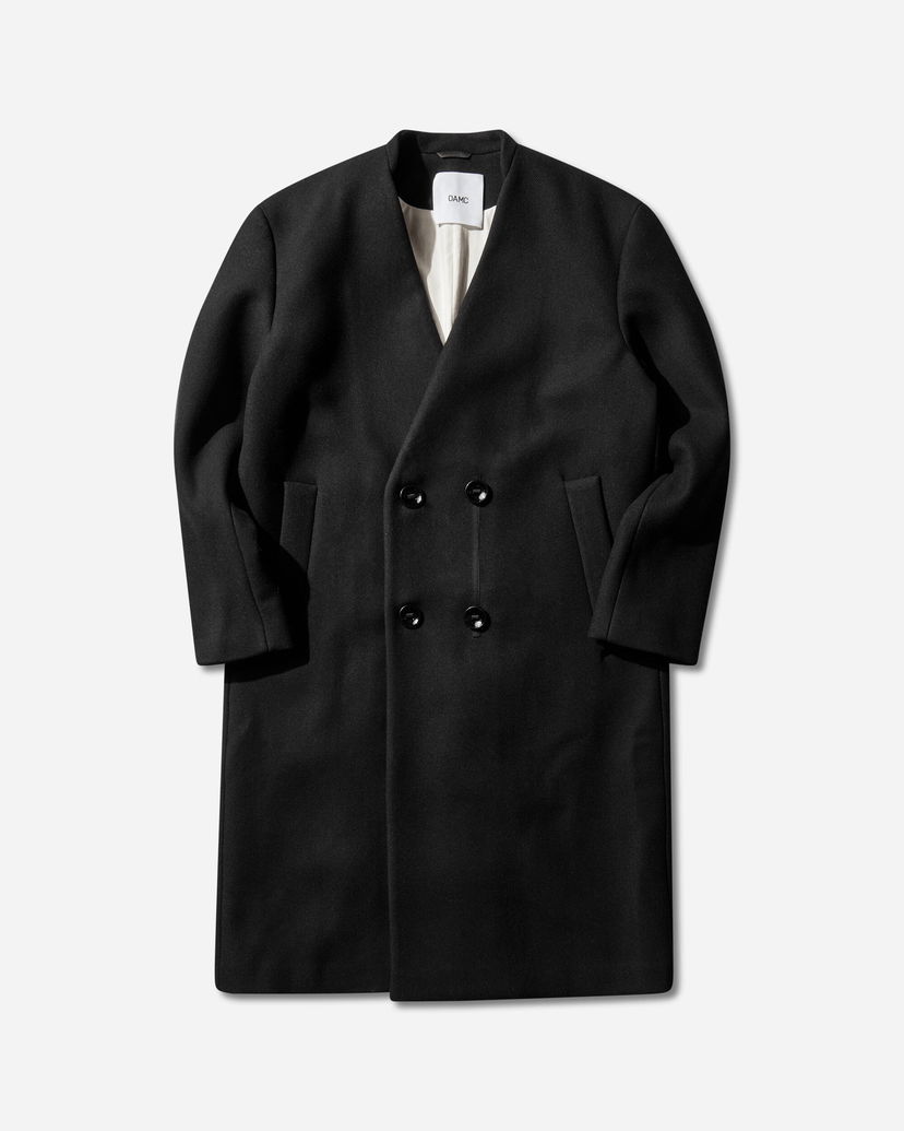 Kabáty OAMC Collarless Double Breasted Wool Coat Čierna | OAF5MC03AP-T1986 999