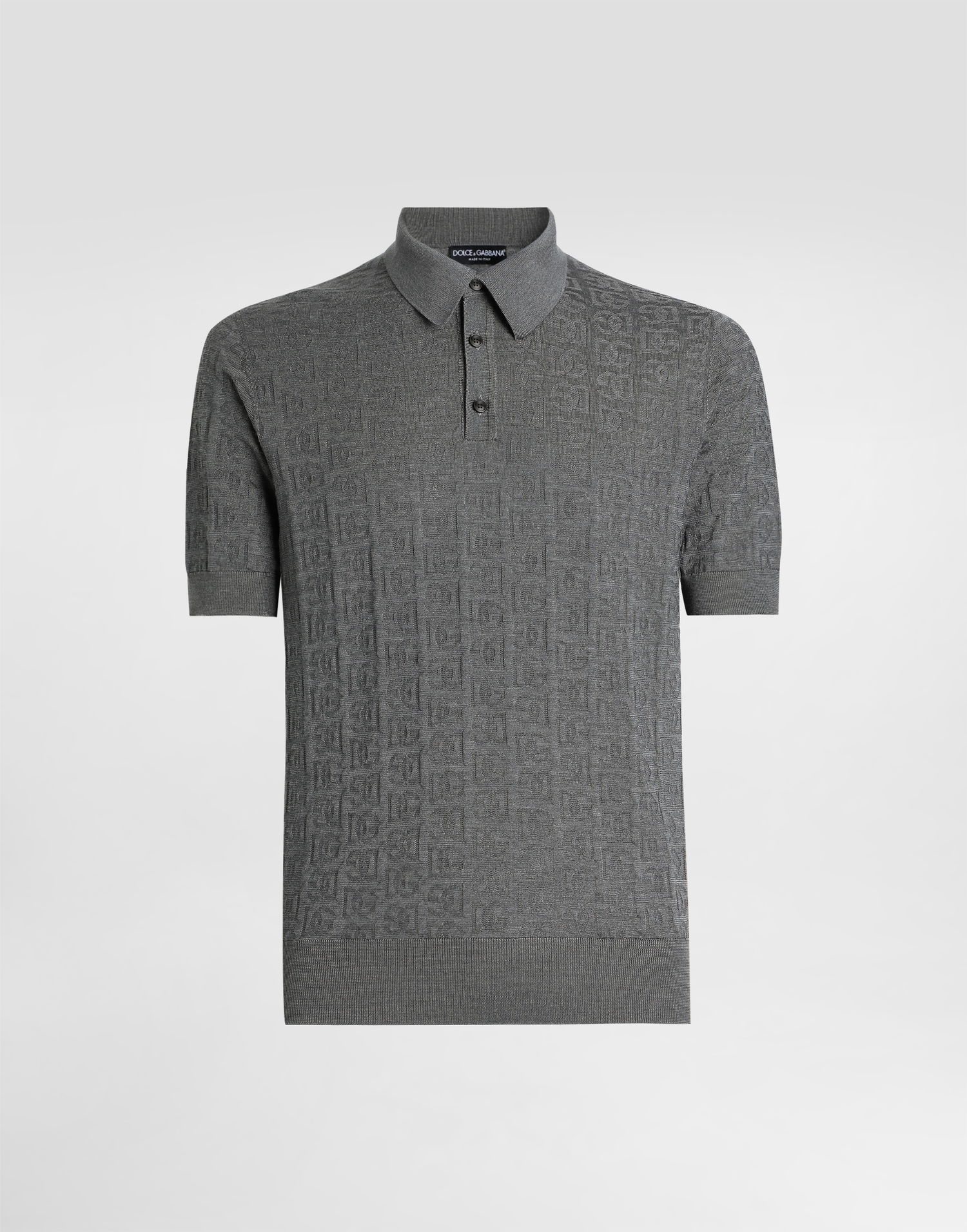 Polo tričko Dolce & Gabbana Dolce & Gabbana Silk Polo Shirt with DG Logo Šedá | GXZ15TJBSKEN0093, 0
