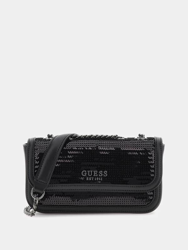 Kabelka GUESS Sequinned Mini Crossbody Čierna | HWEM9203780, 0