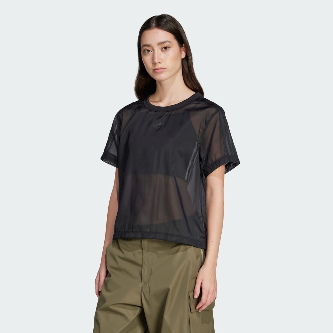 Tričko adidas Performance Adicolor Sheer 3-Stripes T-Shirt Čierna | JN6132, 0