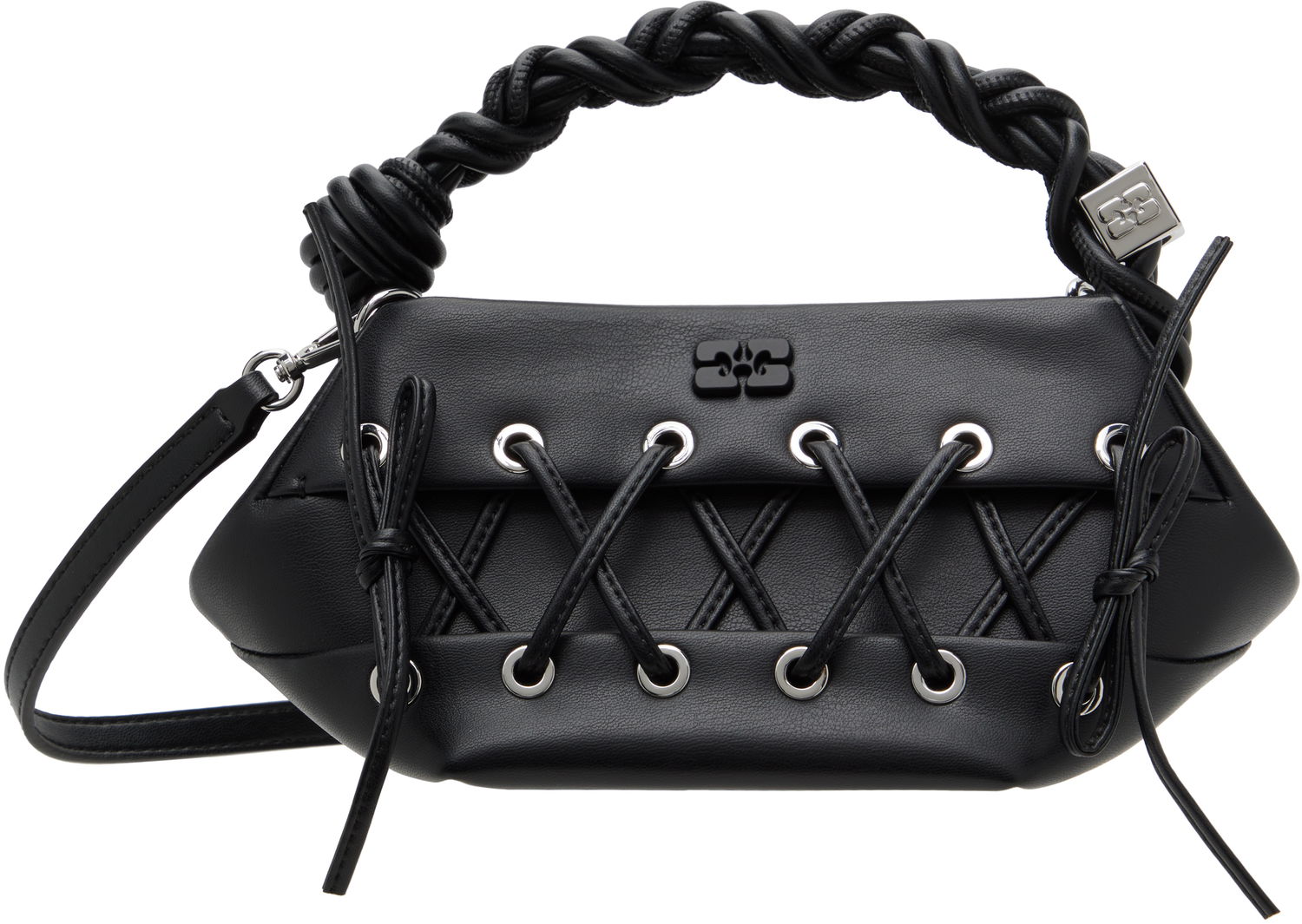 Kabelka GANNI GANNI Mini Bou Lace-Up Bag Čierna | A6635, 0