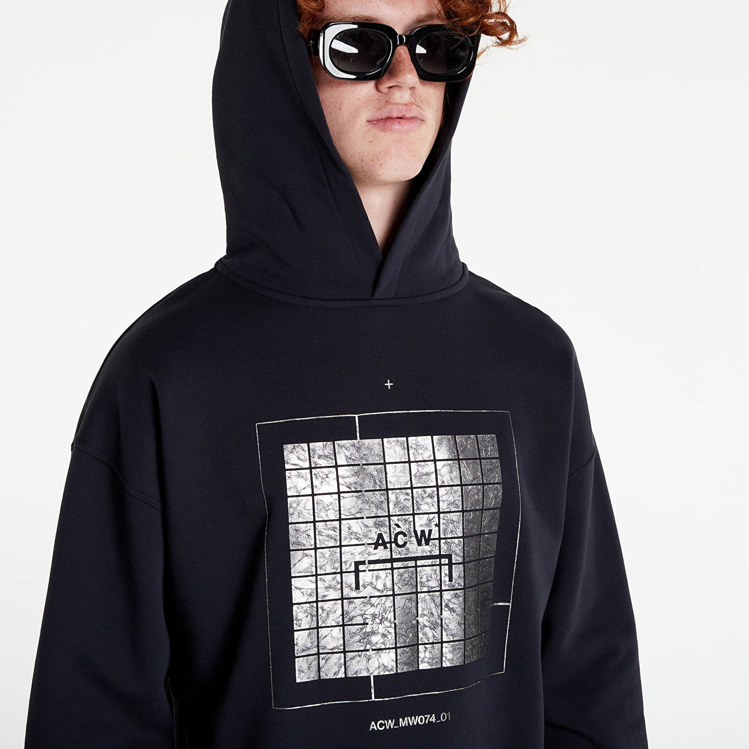 Mikina A-COLD-WALL* Foil Grid Hoodie Čierna | ACWMW074 Black, 1