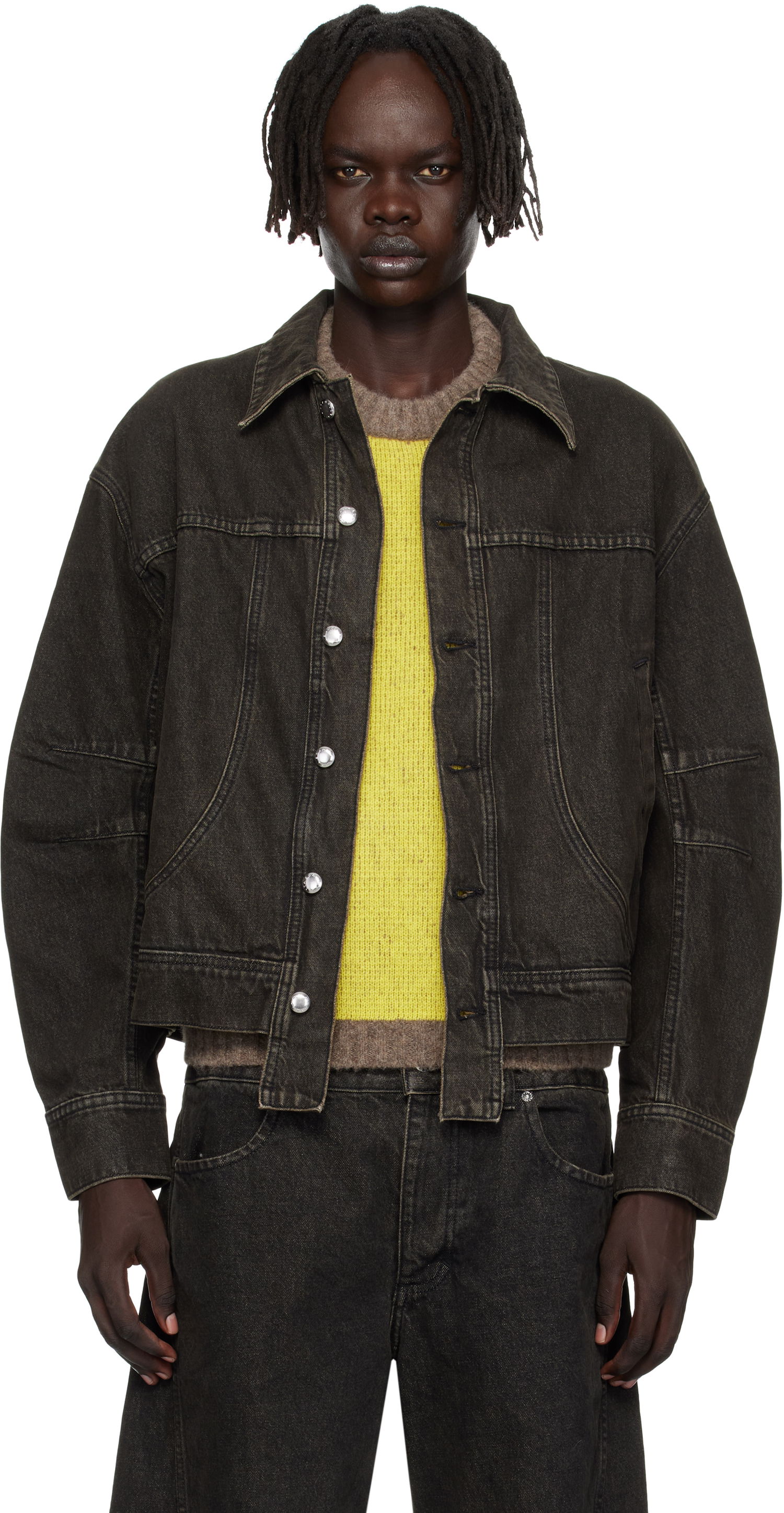 Bunda Eckhaus Latta Eckhaus Latta 'El Jacket Redux' Denim Jacket Čierna | 1224-EL-PF25-S, 0