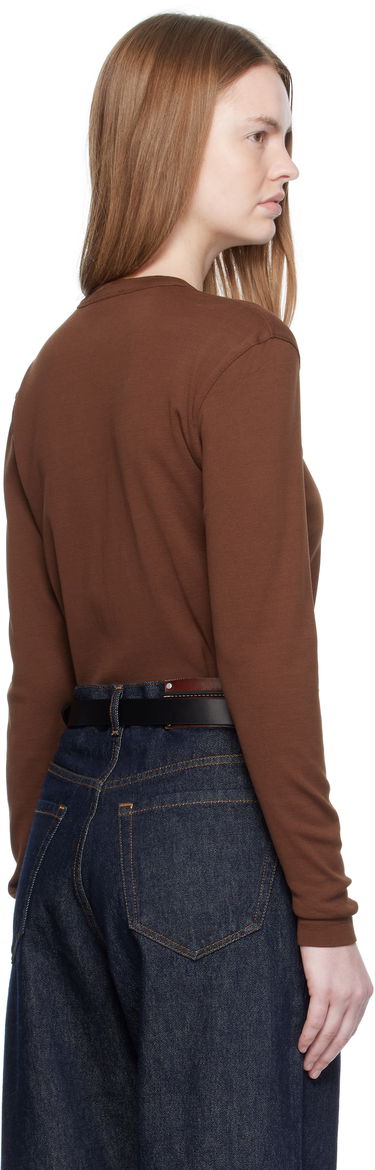 Tričko LEMAIRE Rib Long Sleeve T-shirt Hnedá | TO1441 LJ1016, 2