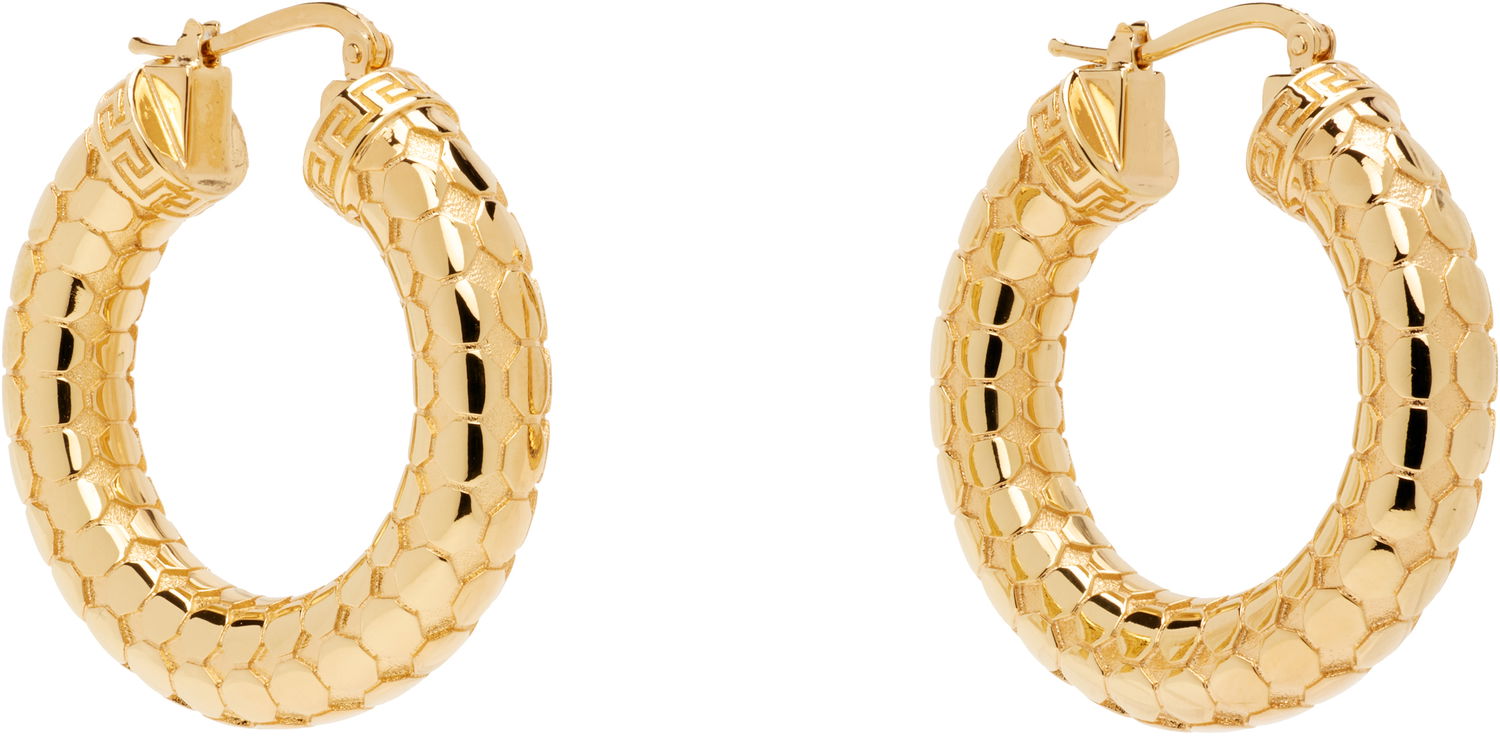 Náušnice Versace Versace Greca Gold Hoop Earrings Žltá | 1020562_1A00620, 1