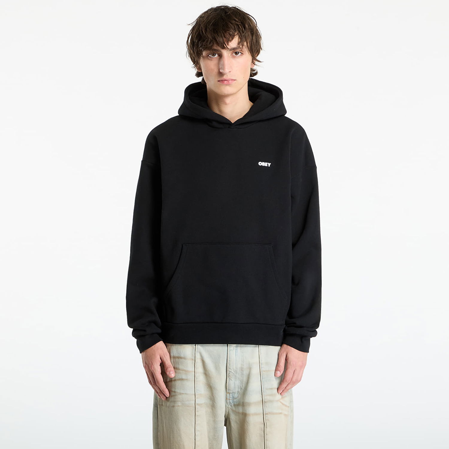 Mikina OBEY Bold Star Extra Heavy Hood Black Čierna | 112470224-BLK, 0