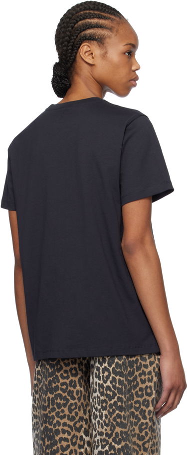 Tričko GANNI Basic Jersey Moonlight Relaxed T-shirt Čierna | T4058, 2
