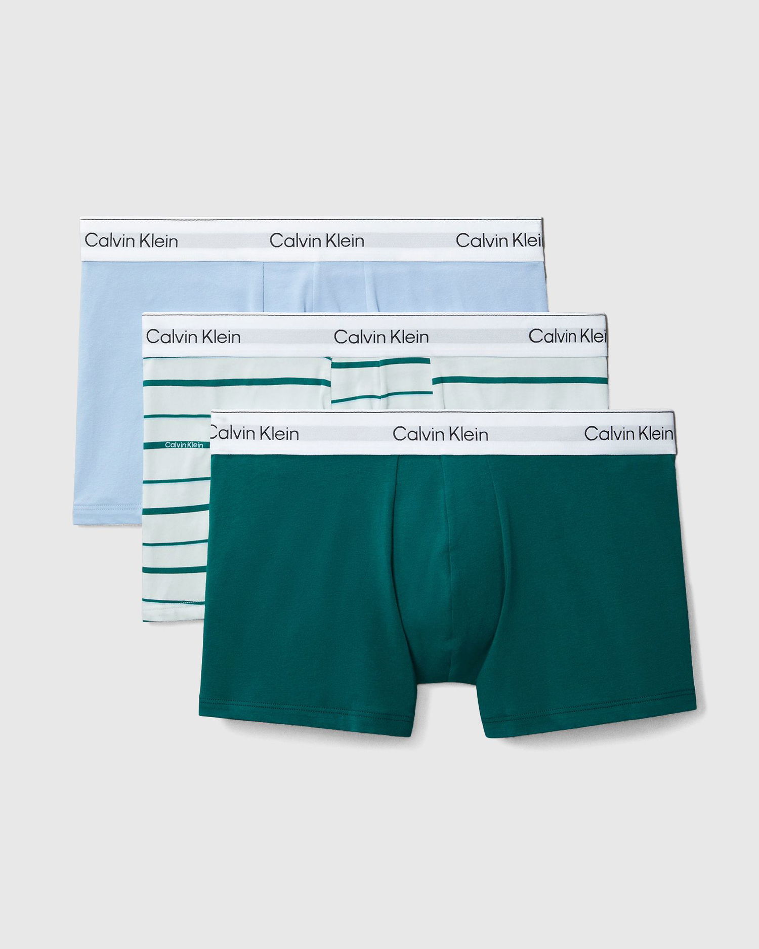 Boxerky CALVIN KLEIN Calvin Klein Icon Cotton Stretch Trunks (3-Pack) Zelené | LV00NB43920AC, 1