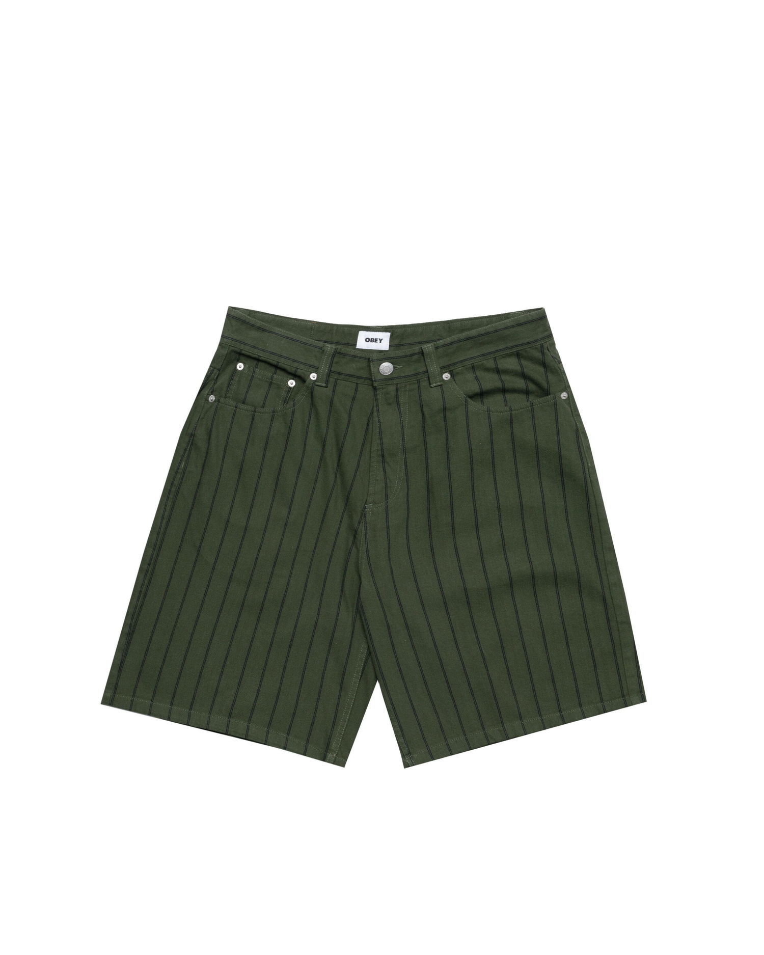 Šortky OBEY Obey Stripe Baggy Denim Shorts Zelené | 172100094-DBM, 0