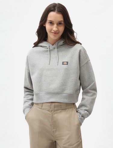 Mikina Dickies Oakport Cropped Hoodie Šedá | 0A4XJT, 0