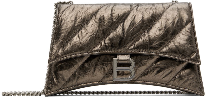 Taška cez rameno Balenciaga XS Crush Chain Bag Šedá | 736016 210IW, 0