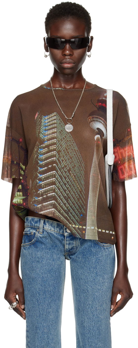 Tričko Jean Paul Gaultier Jean Paul Gaultier Shayne Oliver Edition City Graphic T-Shirt Hnedá | 24/27-U-TS080-T551-60405030, 0