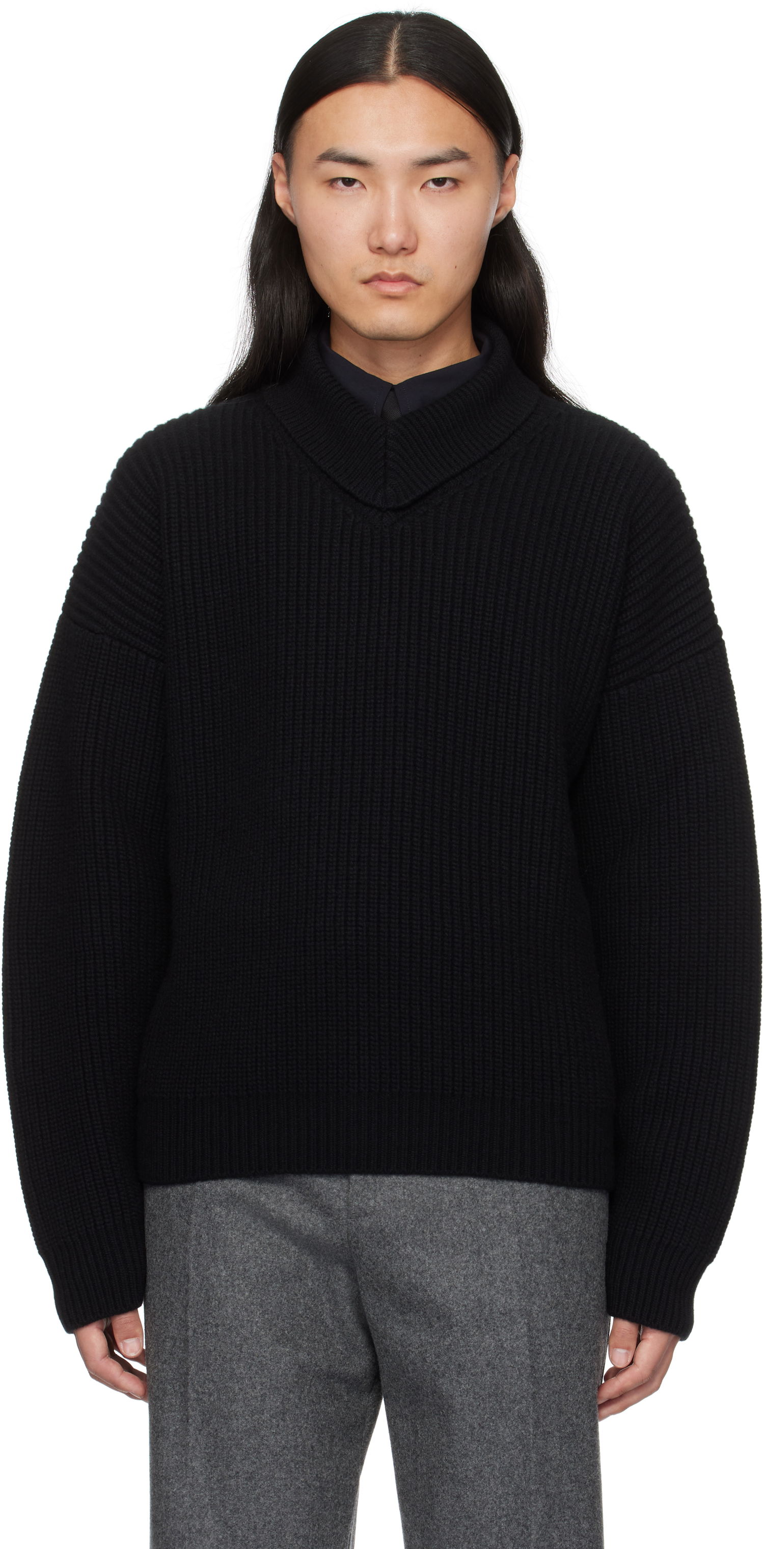 Sveter Bottega Veneta Veneta Wool & Cashmere Rib Turtleneck Čierna | 812511V4VY01000, 0