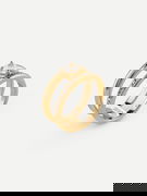 Double Band Ring With Crystal Accents