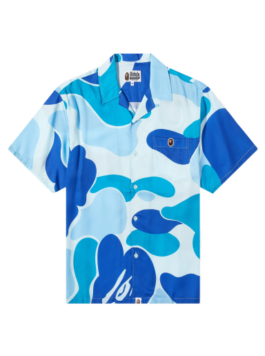 Košeľa BAPE ABC Camo Open Collar Shirt Blue Modrá | 001SRJ201002I-BLE