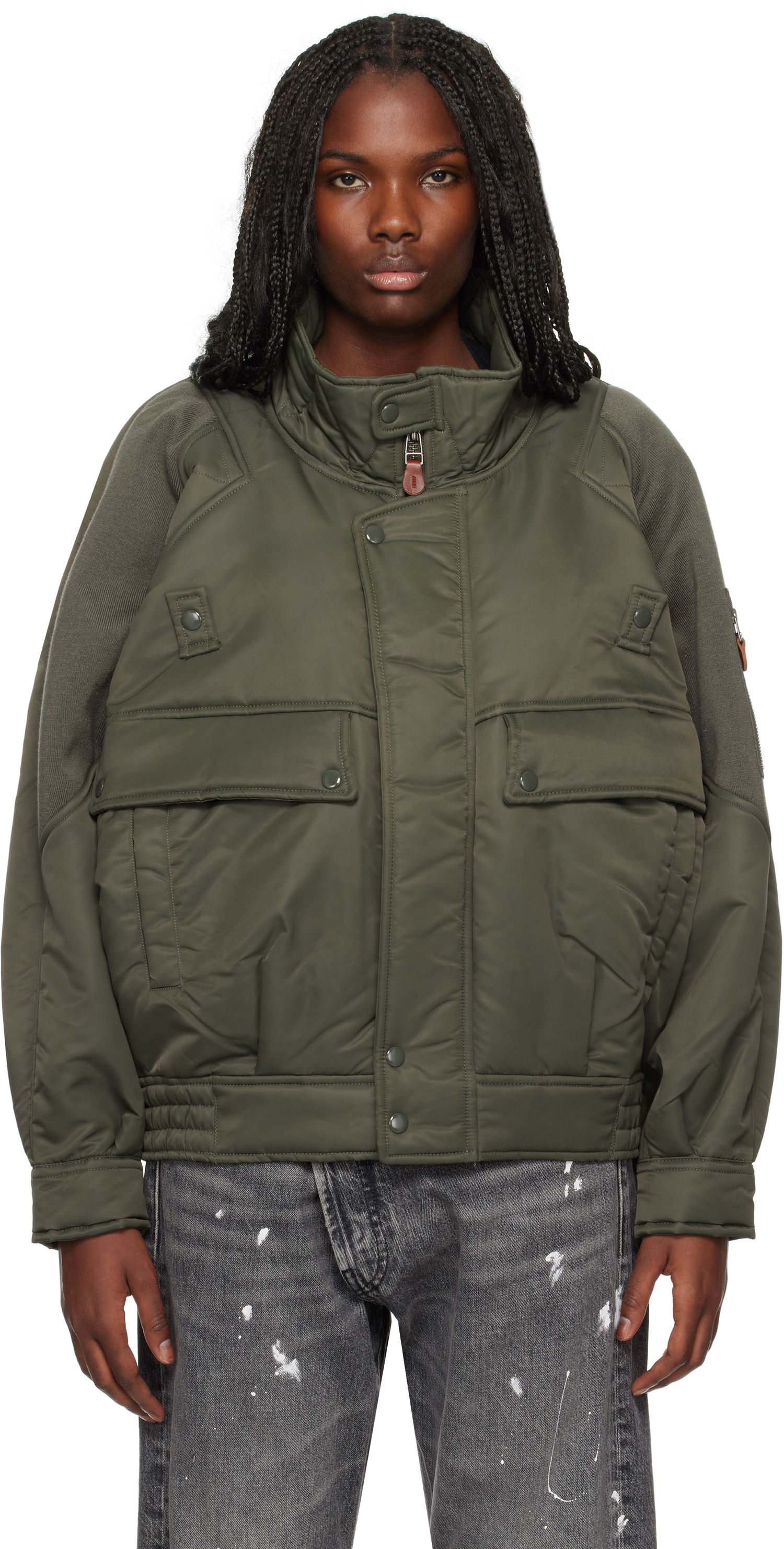 Bomber bunda R13 R13 Ribbed Flight Bomber Jacket Zelené | R13WR329 R436A, 0