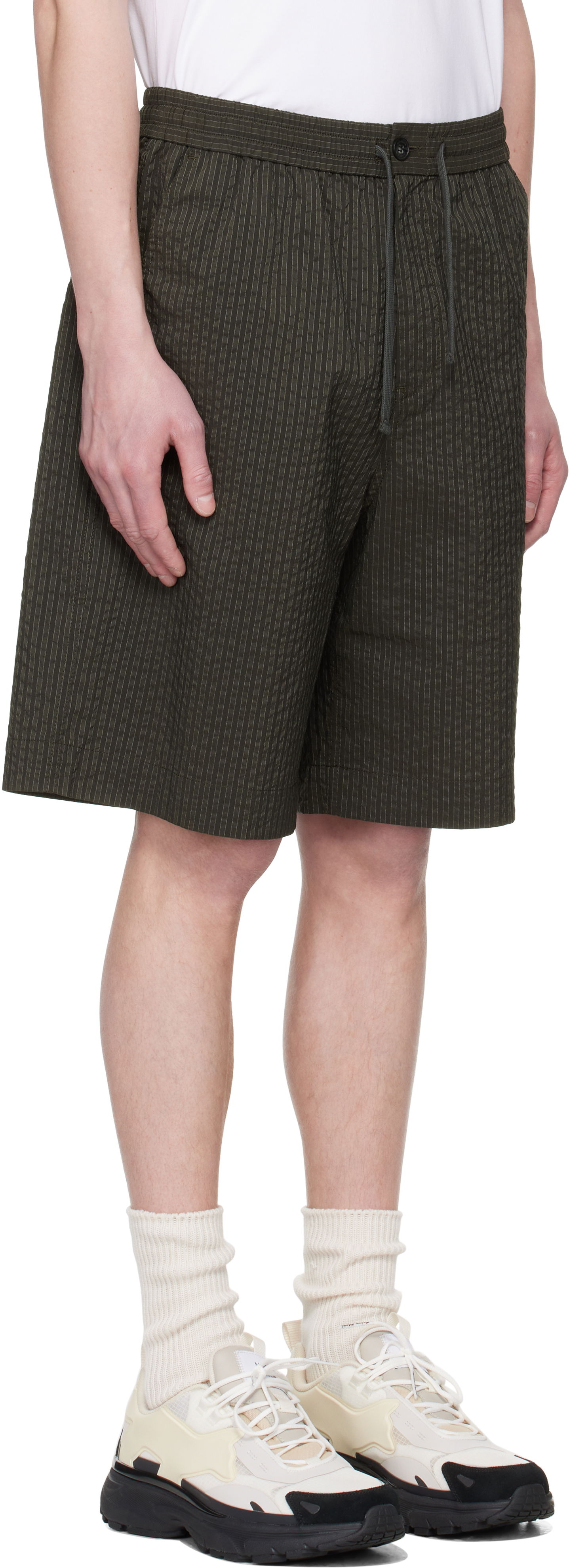 Šortky MAISON KITSUNÉ Maison Kitsuné Elasticated Bermuda Shorts Zelené | OM01406WC5032, 1
