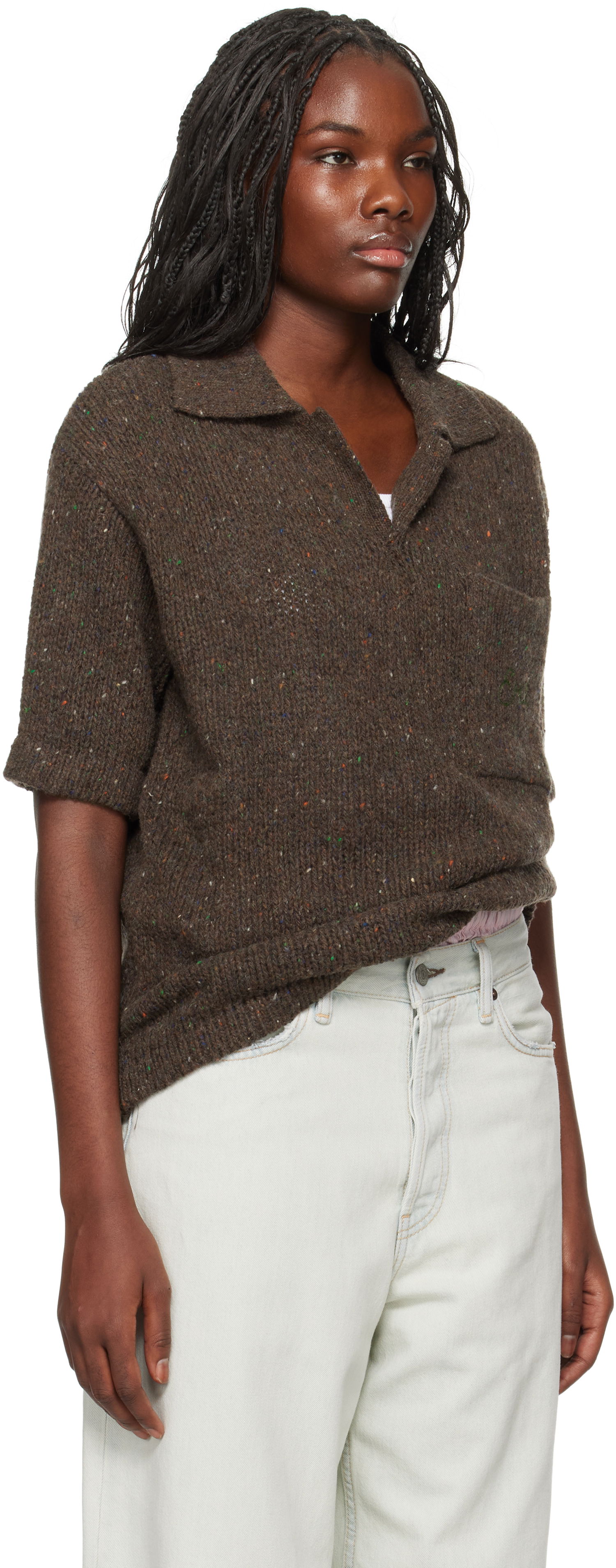 Polo tričko ERL Wool Polo Shirt Hnedá | ERL09N002, 1