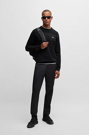 Sveter BOSS BOSS Crew-Neck Dry-Flex Sweater Čierna | 50498559, 1