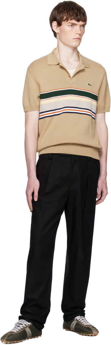 Polo tričko Lacoste Lacoste Striped Collar Polo Béžová | AH5200_9IJ, 3