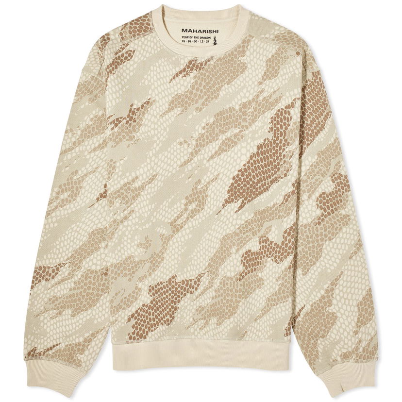 Mikina Maharishi Organic Camo Crew Sweatshirt Béžová | 5067-DES