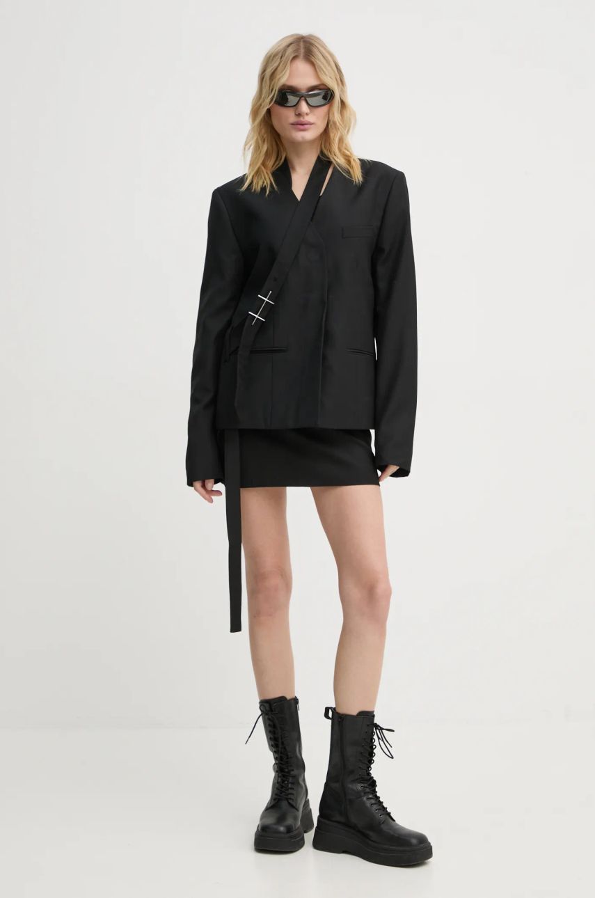 Sukňa HELIOT EMIL Wool Blend Mini Skirt with Belt Čierna | AW24.W.12.041.BLK01, 1