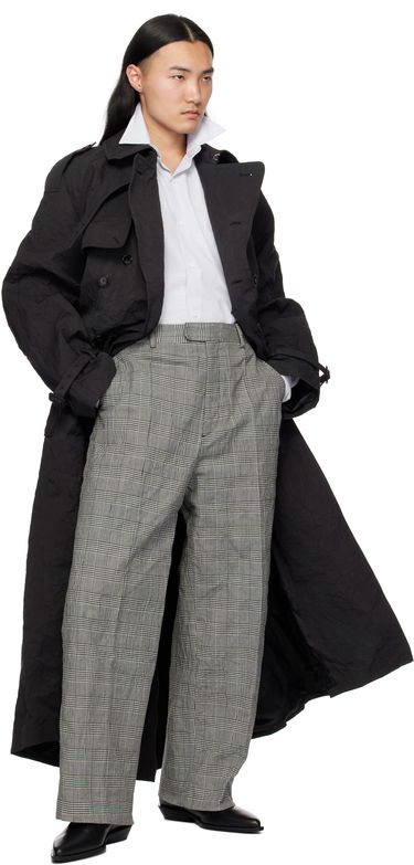 Nohavice VETEMENTS Vetements Metalized Wrinkled Tailored Trousers Šedá | UA66PA110G, 3