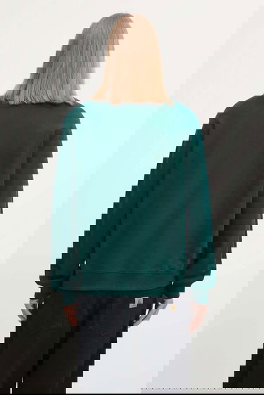 Mikina Carhartt WIP Long Sleeve Polo Sweatshirt with Logo Patch Zelené | I035532.05AXX, 2