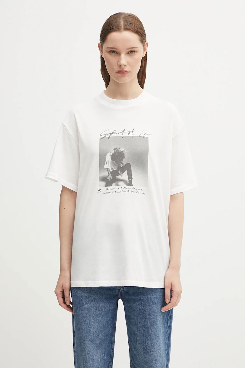 Tričko Anine Bing Anine Bing Ashton Graphic T-Shirt Biela | A.08.11305