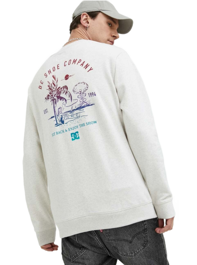 Mikina DC Kickback Sweatshirt Biela | ADYSF03105