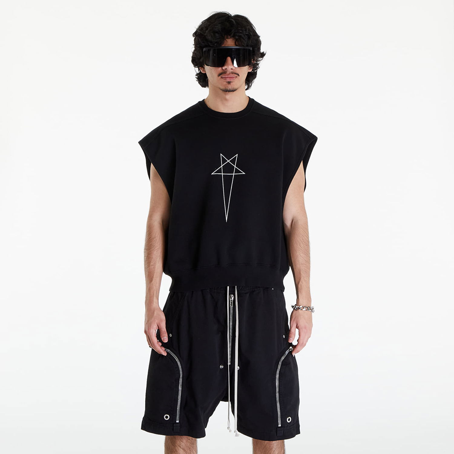 Vesta Rick Owens DRKSHDW Jumbo Tatlin Sweat Vest Black/ Milk Čierna | DU01D1160 FEP3 0911, 0