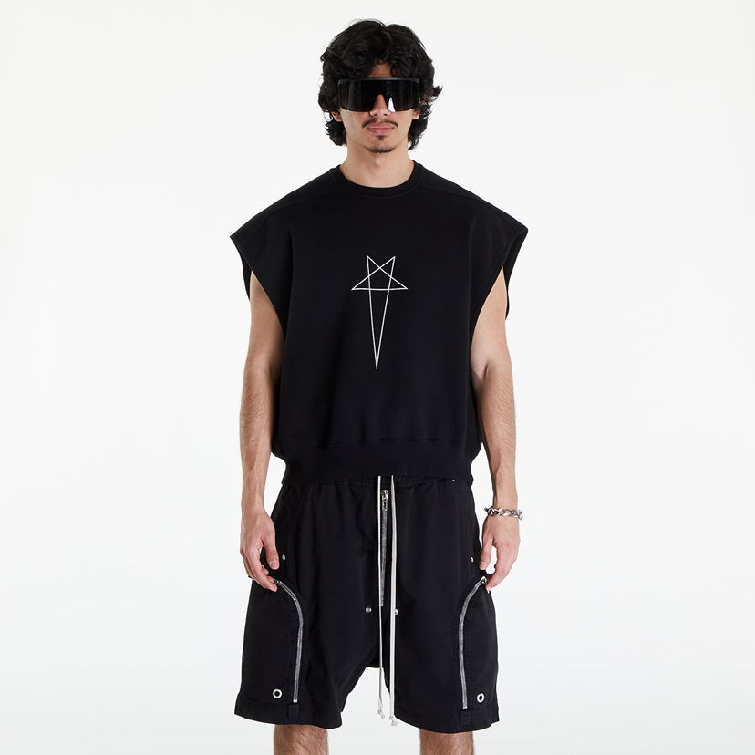 Vesta Rick Owens DRKSHDW Jumbo Tatlin Sweat Vest Black/ Milk Čierna | DU01D1160 FEP3 0911